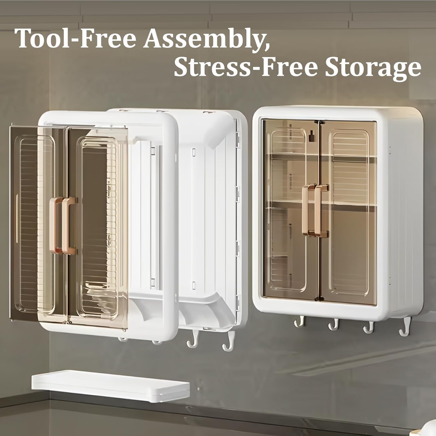 Wall Mounted Bathroom Cabinet Organizer with Doors