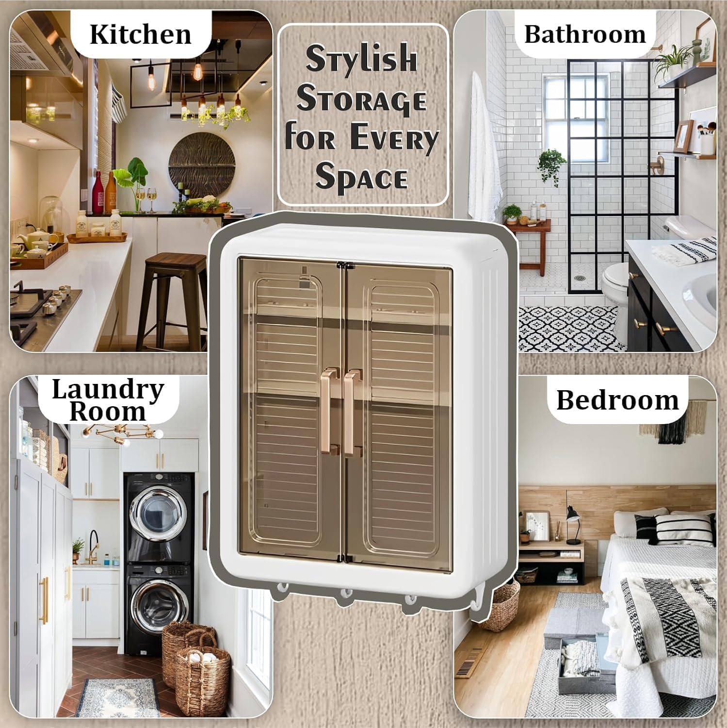 Wall Mounted Bathroom Cabinet Organizer with Doors